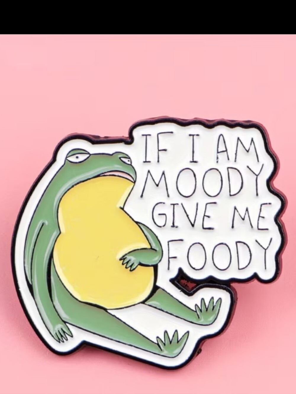 Moody Frog Enamel Pin - Green and Yellow Reptile Accessory